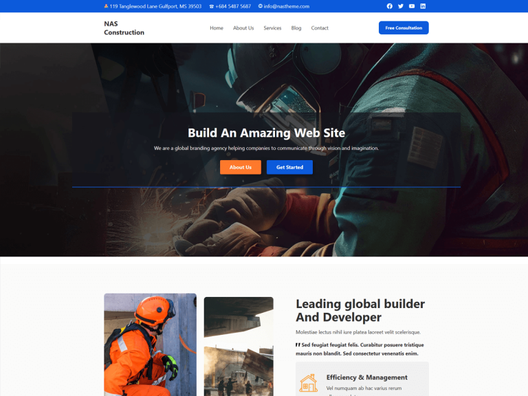 Разработка сайта на wordpress для строительной компании